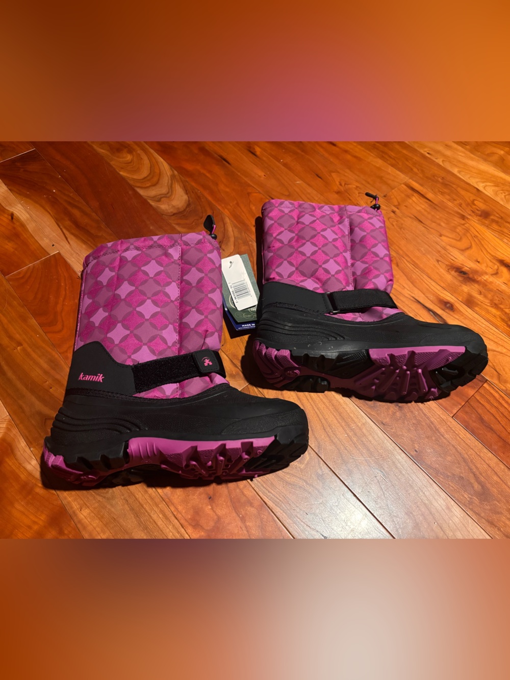 Kamik Kids Purple-Pink Patterned Snow Boots